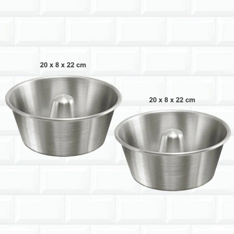 Kit 2 Formas De Pudim Pequena Em Alumínio 20x8 188
