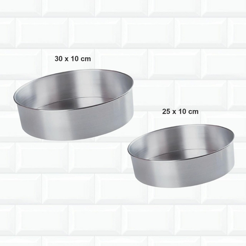 Kit 2 Formas Redondas 25x10 E 30x10 Cm Alumínio 270