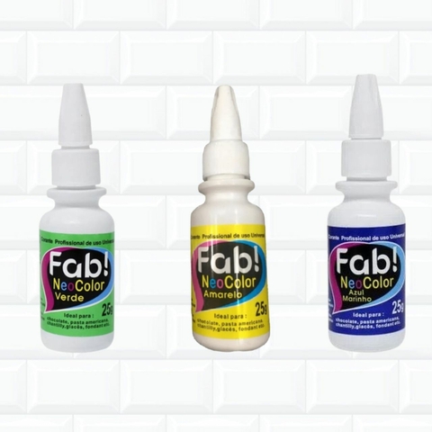Kit 3 Corantes Alimentício Neocolor Amarelo Verde Azul Copa Brasil 531