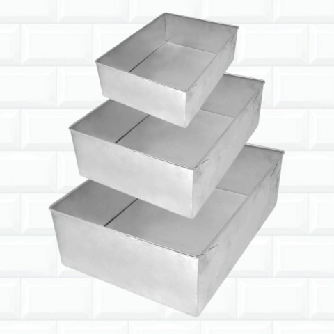 Kit 3 Formas De Bolo Retangular 17x10 + 25x17 + 30x22 Cm 551