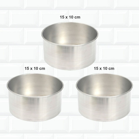 Kit 3 Formas Redondas 15x10 Cm Fundo Fixo Em Alumínio 280