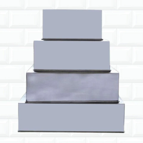 Kit 4 Formas De Bolo Quadrada 13-15-20-25 Cm Assadeira 545