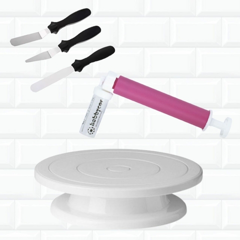 Kit Confeitaria Bailarina Giratória Pulverizador 3 Espátulas 495