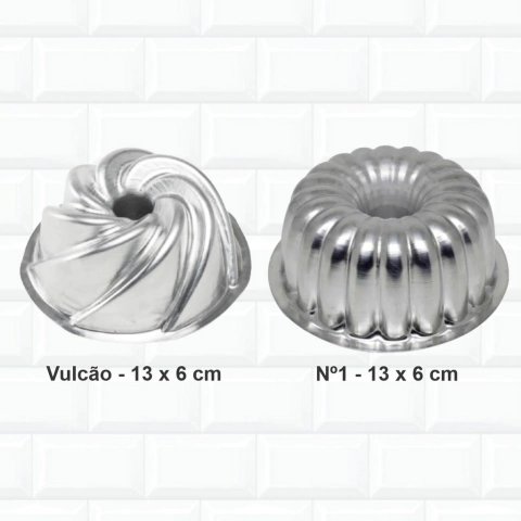 Kit Confeiteiro 2 Formas Bolo Decorada Gomada Vulcão 13x6 cm 601