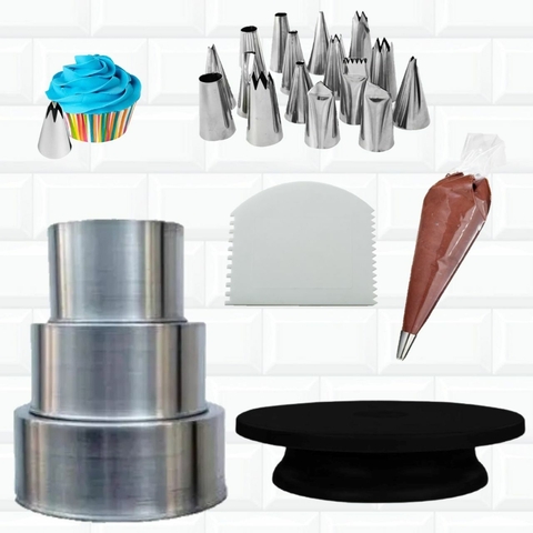 Kit Confeiteiro Completo Bailarina Girat. Preta Formas Bico 363