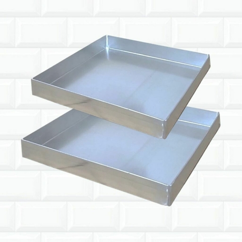 Kit Formas Brownie 30x30x3 + 35x35x3 cm Palha Italiana Fudge Quadrada 778