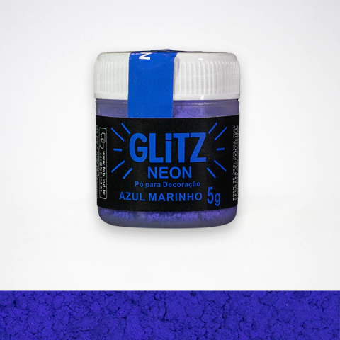 PÓ PARA DECORAÇÃO GLITZ NEON - AZUL MARINHO