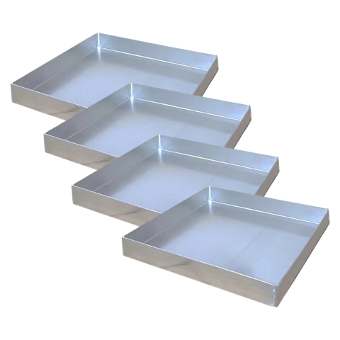 Kit 4 Formas de Brownie 25x25x3 Altura Assadeira Alumínio