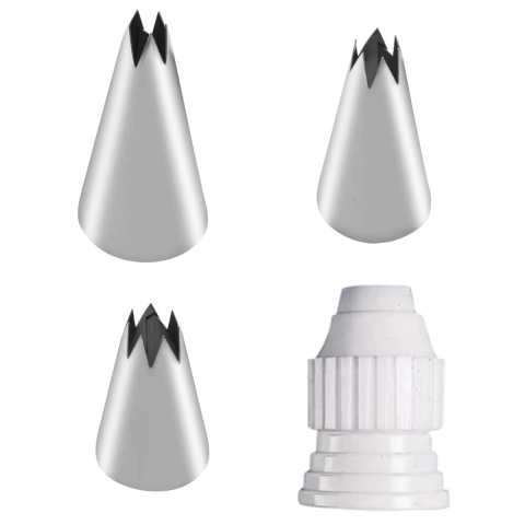 Kit Adaptador Bico Inox Crespo Especial (1M) P M G Confeitar