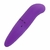 Vibrador ponto G roxo com toque aveludado e botão de controle.