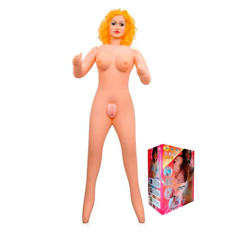 Boneca inflável com seios, vagina e ânus, ideal para entretenimento adulto.