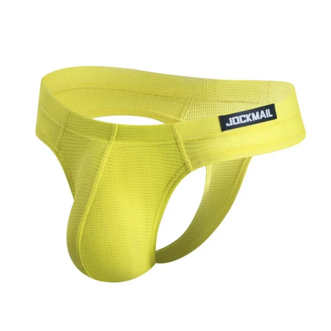Cueca Jockstrap Luxo em Nylon - Amarela