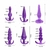 Kit com 6 Plug Anal - Roxo na internet