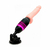 Máquina do Sexo Mini - Black Whirlwind, vibrador recarregável em formato realista, com ventosa e detalhes em preto e rosa.