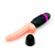 Vibrador em formato realista, com corpo em tom de pele e base preta, ideal para prazer intenso.