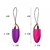 Vibrador Bullet Recarregável nas cores rosa e roxo, com detalhes em dourado, exibindo suas dimensões de 8,5 cm de altura e 3,3 cm de largura.