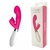 Vibrador ARON rosa com estimulador, em embalagem, destacando seu design moderno e funcional.