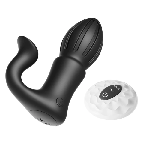 Plug Anal Recarregável c/ Vibrador Duplo e controle