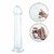 Plug anal em silicone liso com 15 cm de comprimento e 3 cm de diâmetro, apresentando design transparente e formato anatômico.