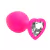 Plug Anal Aveludado Coração Tam. G - Rosa