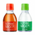 Frascos do produto Sempre Virgem Adstringente, com rótulos em verde e vermelho, representando as variantes Alecrim e Hamamelis.