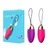 Vibrador Bullet Recarregável Roxo com embalagem, apresentando dois modelos: um roxo e outro rosa, com detalhes em dourado.