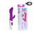 Vibrador G-Spot recarregável roxo com estimulador, ideal para prazer intenso.