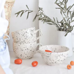 Tazon Salpicado B&N - Bizulanceramica