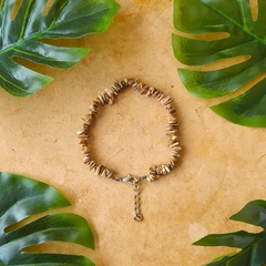 Pulseira de Cascalho - Jaspe Madeira