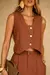 Conjunto Colete em alfaiataria marrant Tricomix - Fina Rosa Boutique