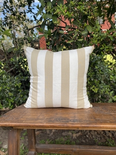 Funda de almohadon en tusor rayas gruesas - El Retazo Home & Deco