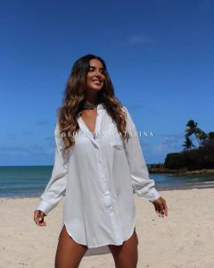 Saída de Praia Chemise Manga Longa na internet