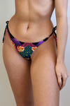 Calcinha Fio Duplo de Amarrar Estampa Floral Preto Mariscal - Rosa Catarina Beachwear