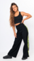 Pantalón pierna ancha | Negro con Lima - comprar online
