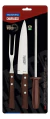 Juego Trinchante Asado 3pzs Acero Inox Madera Tramontina - tienda online