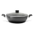 Wok Con Tapa De Vidrio Y Asas Ebony Aluminio 28cm Negro 4,1l