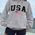 Moletom Feminino Casual com Estampa USA e Capuz ElaShopp