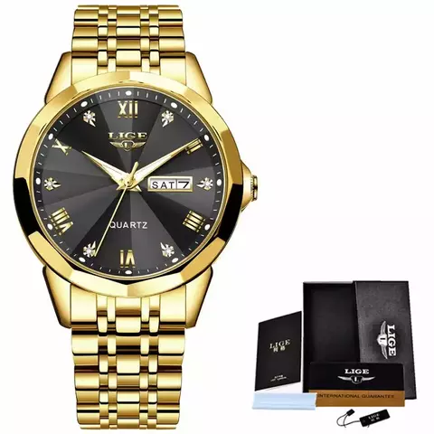 Relógio Feminino LIGE 89109 Aço inoxidável À Prova D'Água