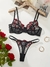 Conjunto de Lingerie Sexy Floral Moda Europeia ElaShopp na internet