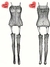 Kit 4 Bodystockings Sensuais Plus Size Body com Abertura Meia Arrastão ElaShopp na internet