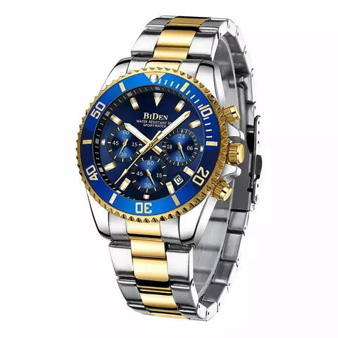 Relógio Masculino BIDEN 0163G Prova D´Água Aço inoxidável