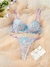 Conjunto de Lingerie Feminino Florido Transparente ElaShopp - ElaShopp.com