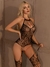 Conjunto Lingerie Sexy Meia Arrastão Preto ElaShopp na internet