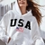 Imagem do Moletom Feminino Casual com Estampa USA e Capuz ElaShopp