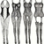 Conjunto 4 Bodystockings Sexy com Abertura Intima ElaShopp