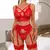 Conjunto de Lingerie com Decote em V e Cinta-Liga ElaShopp na internet