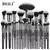 Kit de Pincéis Maquiagem Profissional BEILI Preto - Pó, Base, Mistura - loja online