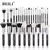 Kit BEILI Pincéis Maquiagem Preto - Cerdas de Fibra Natural