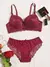 Conjunto de Lingerie Transparente Floral com Aro, 2 Peças - ElaShopp