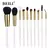 Kit BEILI Pincéis Maquiagem Branco e Ouro - Cerdas natural